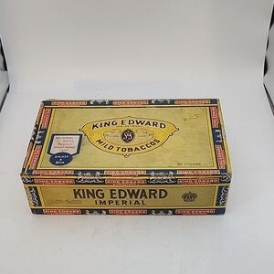Vintage 1930s/40s King Edward Cigar Box "Try a Few" Rare Ad